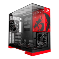 GABINETE GAMER GEOMETRIC MODEL 5 REDRAGON COM 5 FANS GEO-M5F-RD - 5219