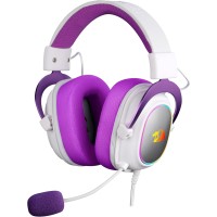  HEADSET GAMER ZEUS X BRANCO COM ROXO RGB - 4082
