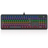 TECLADO MECANICO GAMER AXIS PRETO RAINBOW DUST-PROOF BROWN T-TGK329-BR ABNT-2 - 4867
